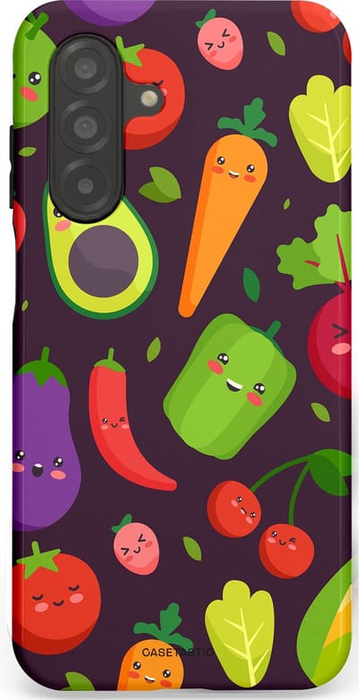 Casetastic Hoesje Geschikt voor Samsung A26 - Stijlvolle Beschermende Duo-layer Case - Vrolijke Groentevrienden