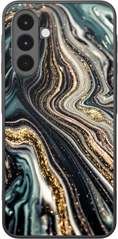 Leuke Telefoonhoesjes - Hoesje geschikt voor Samsung Galaxy A16 - Marmer swirl - Backcover zwart - Marmer - Multi
