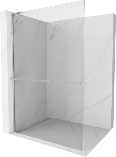 Mexen Kioto+ L Douchewand met plank Walk-in 50 x 200 , transparant, geborsteld nikkel - 800-050-123-97-00