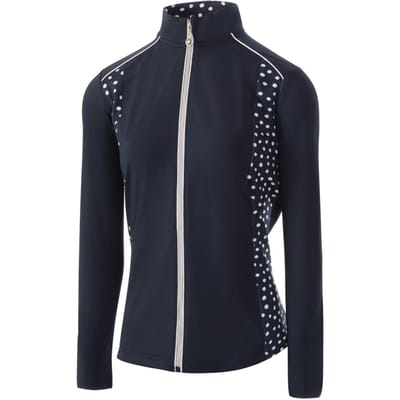 Island Green Dames/Dames Ritssluiting Drop Hem Top Layer (Marine / Wit)