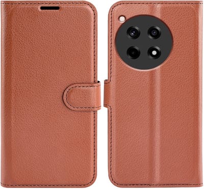 Coverup Hoesje - Geschikt voor OnePlus 12R Hoesje - Coverup Book Case - Bruin