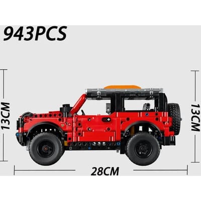 Kit de modèle de voiture SUV rouge 943 pièces Ensemble d'engrenages mécaniques - Décoration d'intérieur et Cadeau pour enfants Kit éducatif pour Anniversaire et Noël a red