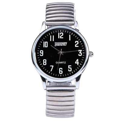 Fako - Horloge - Rekband - Featurely - 40mm - Zilverkleurig - Zwart