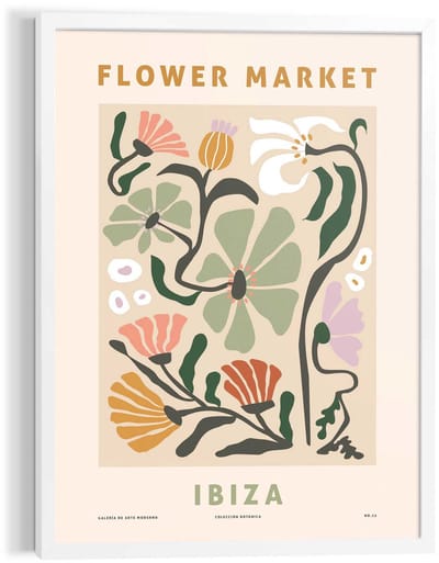 Schilderij Flower Market - Ibiza - 70 x 50 - Hout - REINDERS