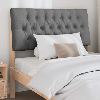 vidaXL - Gestoffeerd - hoofdbord - Donkergrijs - 100 - cm - Massief - grenenhout