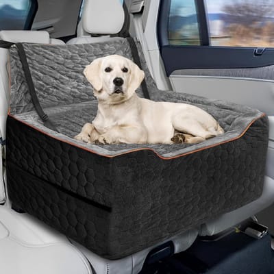 Verhoogde Hondenautostoel voor Middelgrote en Grote Honden - Comfortabel en Wasbaar