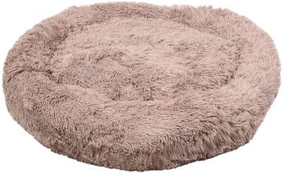 Flamingo Mand "Krems" – Rond – Lichtbruin – 90 x 65 x 18 cm – Comfortabele Mand voor Middelgrote Honden zoals Beagle, Cocker Spaniel en Shiba Inu