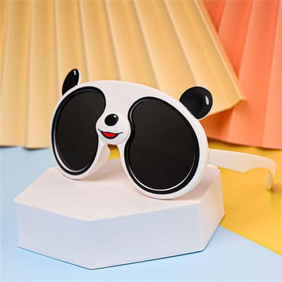 Lunettes de soleil polarisées en forme de Panda pour enfants, tendance, dessin animé, garçons et filles, Protection UV, jouets cadeaux d'anniversaire pour enfants 1pcs blanc