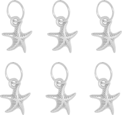 Haarsoires Haarspeld Haarringen 1cm - Bedel Zeester - Zilver - Set van 6 - Vlechtringen - Ringen voor Haar Vlechten - Hair Rings