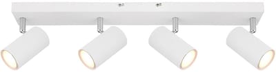 Plafondspot Plafondlamp Spot 4 vlammen wit woonkamer met draaibare spots, metaal, 4x GU10, LxBxH 56x6x12