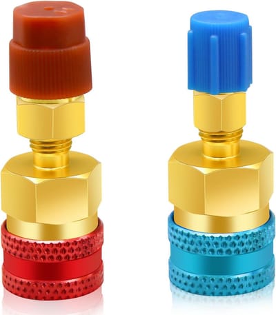 R1234yf naar R134a adapter, snelkoppelingsset, R1234yf koelmiddelvulset, boven-/onderadapter van R134a naar R1234yf voor het vullen en aftappen van koelsystemen