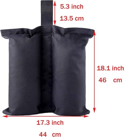 Tent verzwaringszakken - Zandzakken luifel - Stabiele constructies - Dubbel klittenband - 4 stuks - Zwart