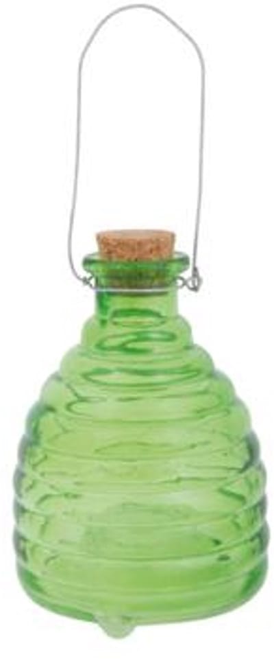 Glazen Wespenvanger Groen – 16 cm – Herbruikbare Wespentrap - Hangende Wespenval