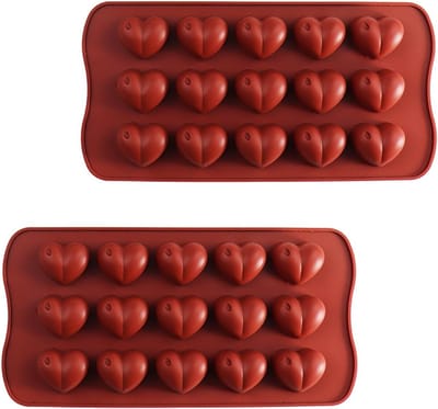Liefdeshart Cakevorm 3D Diamantvormig - Set van 2 - Geschikt voor Bonbons - Siliconen
