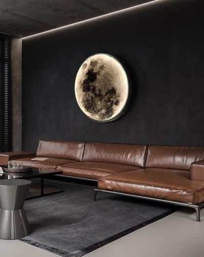 Maan Wandlamp - 40 cm - Dimbaar Met Afstandsbediening - Slaapkamerlamp - Woonkamerlamp - Moderne lamp - Led Lamp - Plafoniere