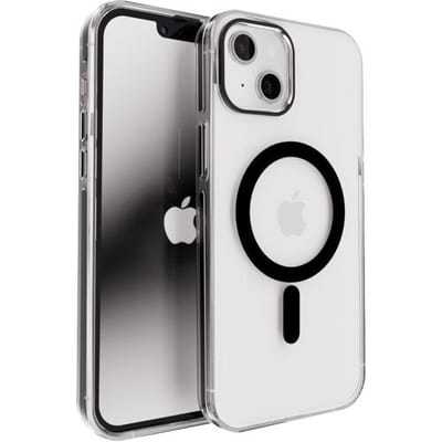 Coverzs Clear Metallic silicone hoesje geschikt voor iPhone 12 - Magneet hoesje - schock proof telefoonhoesje - TPU backcover met magneetring - Zwart