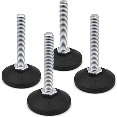 Verstelschroef met Verzinkte Schroef en Draaibare Voet - 4 Stuks - Ø 38 mm, M8 x 100 mm