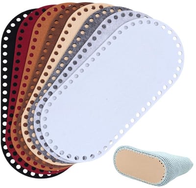 Dailygoods- Portemonnee Bodem 8 Stuks - Ovalen Vilten Tasbodem - DIY Handtassen - Vervangingsset - 8 Kleuren - 10 cm Breed, 22 cm Lang