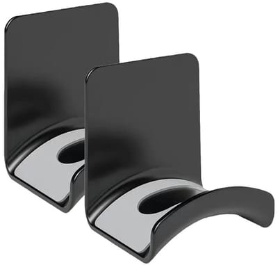 2 hoofdtelefoonhouders - met sterke tape - praktisch en hoogwaardig - wandmontage voor gaming-hoofdtelefoons en oordopjes - zwart - stijl B