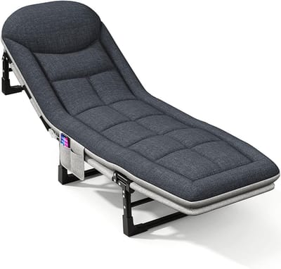 Opklapbed - Gastenbed - Logeren - 5 standen verstelbaar - 200x70cm - Grijs