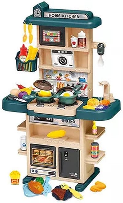 Keuken met 43 delige accessoire set Groen, Speelgoed keuken