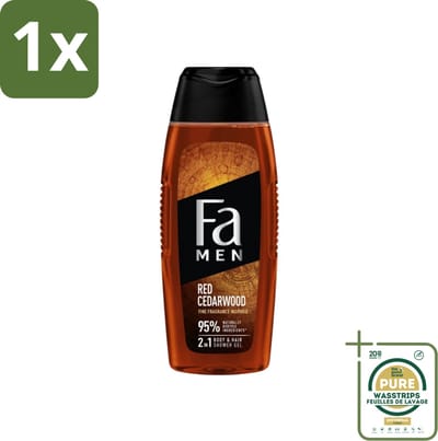 1 x Fa Men - Douchegel - Rood Cederhout - Houtachtige Geur - Verzorgend - 250 ml- Douchegel Mannen - Cederhout Geur - Houtachtige Geur - Verzorgende Douchegel - Huid Verzorging