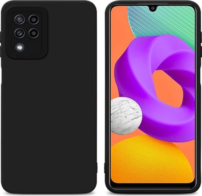 Cadorabo Hoesje geschikt voor Samsung Galaxy M22 / M32 4G in FLUID ZWART - Beschermhoes gemaakt van flexibel TPU silicone Cover Fluid Case