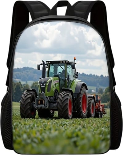 Trekker Rugzak | Tractor Rugzak | Truckpatroon Rugtas | John Deer Rugzak | Gave Rugzak | Truck Rugzak | Rugzak Meisjes | Rugzak Jongens | Mooie rugzakken met tractor | 15 - 20 liter | Kinder Rugzak