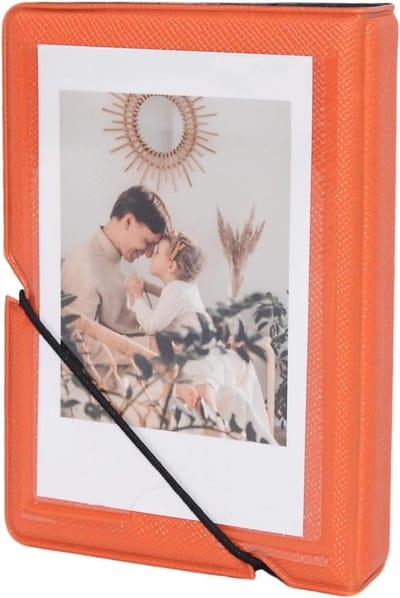 Compact fotoboek met 28 vakken voor Fujifilm Instax Mini, ideaal voor Kpop foto’s en 2x3 inch afdrukken, oranje kleur