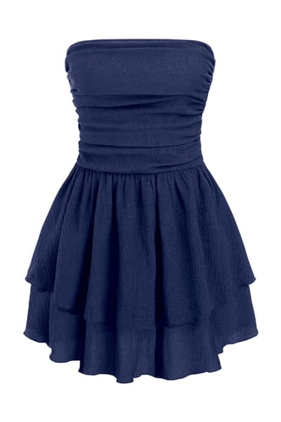 Strapless Rimpel Mini-jurk