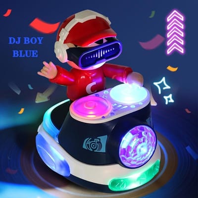 Jouet DJ Danseur Électrique Garçon Tournera Tournera Musique Jouets Lumineux Rock DJ Jouant de la Musique Électronique Garçon Cadeaux de Thanksgiving Halloween bleu