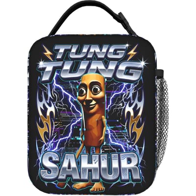 Tung Tung Sahur Italiaanse Brainrot Geïsoleerde Lunchtas Hoge Capaciteit Herbruikbare Koeltas Tote Lunchbox Strand Buiten Mannen Vrouwen One Size