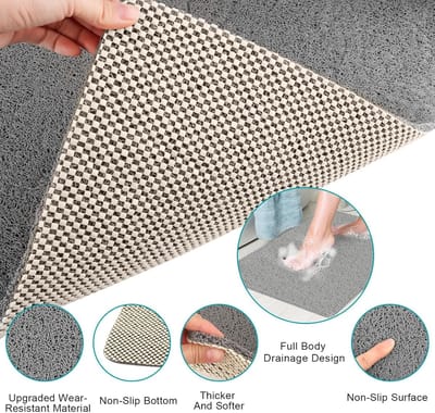 ACEP Anti slip Douche mat - Douchemat - 60 x 60 cm - Douchemat antislip voor douche - Anti schimmel - Grijs - Douche - Antislip mat