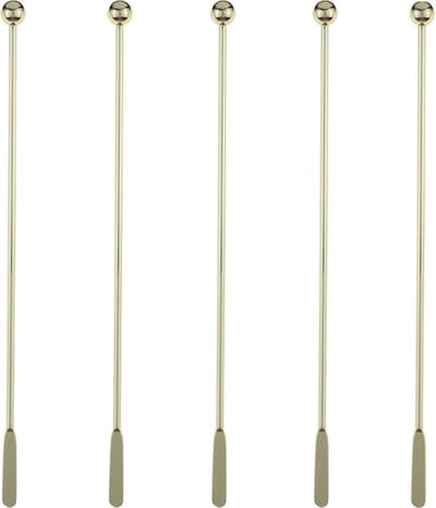 RVS Roerstaafjes - 5 STUKS - Goud - HOGA - 19cm - Koffie - Thee - Roerstokjes - Cocktail roerstaafjes - Cocktail - Longdrink