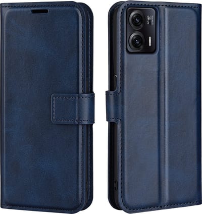 Coverup Hoesje - Geschikt voor Motorola Moto G73 Hoesje - Coverup Deluxe Book Case - Blauw