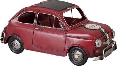 Clayre & Eef Decoratie Model Auto 31*15*14 cm Rood Ijzer, Kunststof Decoratie Miniatuur Decoratie Modelauto Beeld