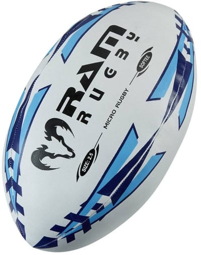Micro Softee Rugbybal - Maat 2.5 - Blauw - Nr. 1 Rugby Merk in Europa - Perfecte vorm en Duurzaam