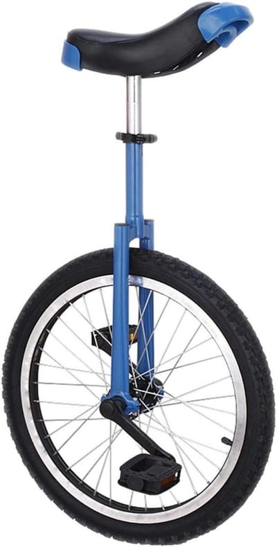 Blauwe 16"/18"/20" wiel eenwieler, lekvrij butylbandwiel, blauwe hoogteverstelbare fiets met aluminiumlegering velg, voor volwassenen kind Bo (maat: 46 cm (18 inch))