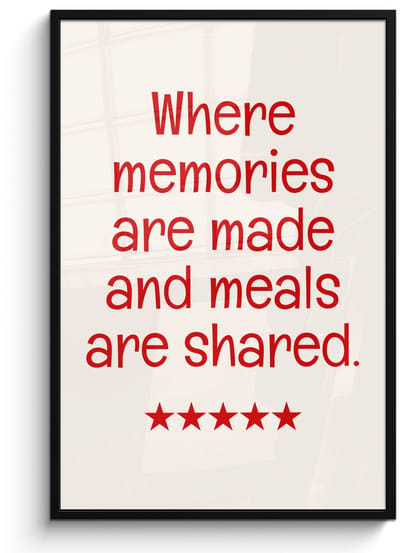 Poster in lijst - Fotolijst 80x120 cm - Posters - Quote - Sterren - Rood - Memories - Posterlijst zwart - Decoratie - Wanddecoratie woonkamer - Muurdecoratie slaapkamer