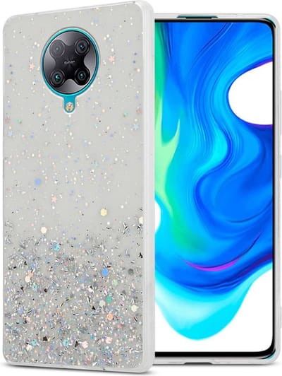 Cadorabo Hoesje geschikt voor Xiaomi POCO F2 PRO in Transparant met Glitter - Beschermhoes van flexibel TPU silicone met fonkelende glitters Case Cover Etui