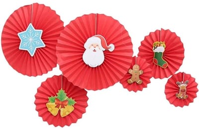 Daily Style – Deco waaiers kerst (6st) – (6st) – 6 stuks