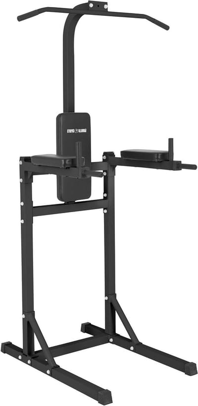 Power Tower - Optrekstation Krachttoren - Bovenlichaam Trainen - Multifunctioneel Fitnessapparaat - 100 x 65 x 212 cm - Zwart/Wit