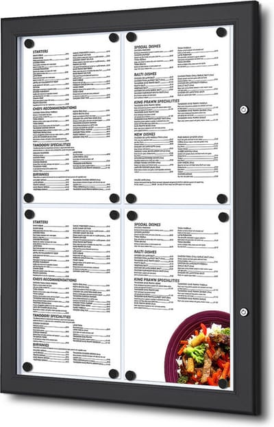 Zwart Outdoor Menubord 4x A4 - Syna SCZN4XA4C9005
