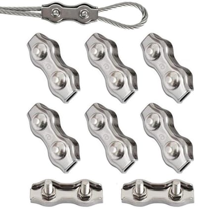 Duplex Klemmen Set van 6 Stuks voor M6 Kabel - RVS Kabelklemmen voor Staal Kabel Bevestiging en Rigging