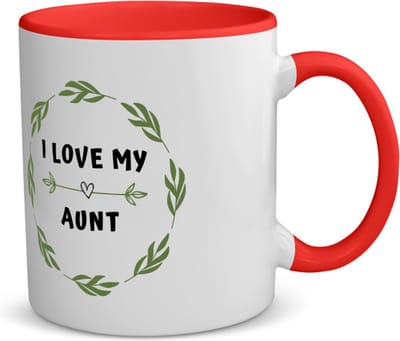 Akyol - i love my aunt koffiemok - theemok - rood - Tante - liefste tante - verjaardag - cadeautje voor tante - tante artikelen - kado - geschenk - 350 ML inhoud