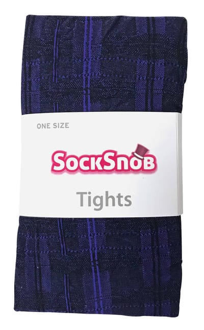 Sock Snob Dames80 denier ondoorzichtig patroon panty's - Skye Blauw