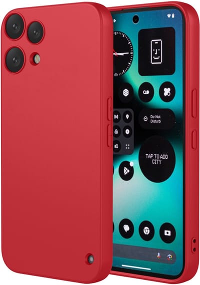 MobyDefend Hoesje - Geschikt voor Nothing Phone (3a) Lite - Matte Siliconen Backcover - Framboosrood