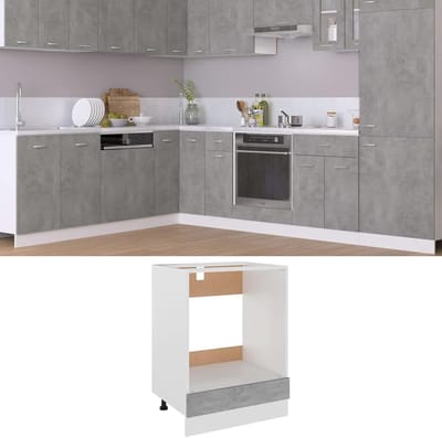Ovenkast Keuken - Keuken Unit - Keuken Opbergen - Eenvoudig Design - 60x46x815 cm - Beton Grijs