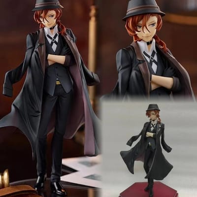 18cm Bungo Stray Dogs Figuur Nakahara Chuuya Dazai Osamu PVC Actiefiguur Verzamelmodel Speelgoed Kind Cadeau Ornamenten Poppen Speelgoed black