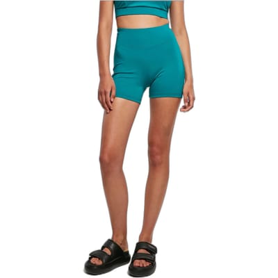 Urban Classics - Recycled High Waist Hotpants Korte cycle broek - 3XL - Blauw